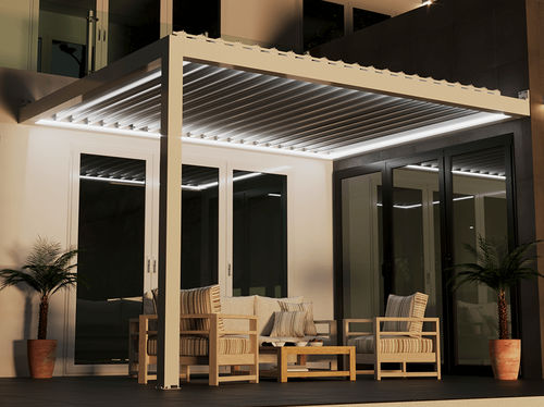 Hängende Pergola - S3 - USINE-ONLINE - extrudiertes Aluminium / mit orientierbaren Lamellen / mit Sonnenschutzlamellen