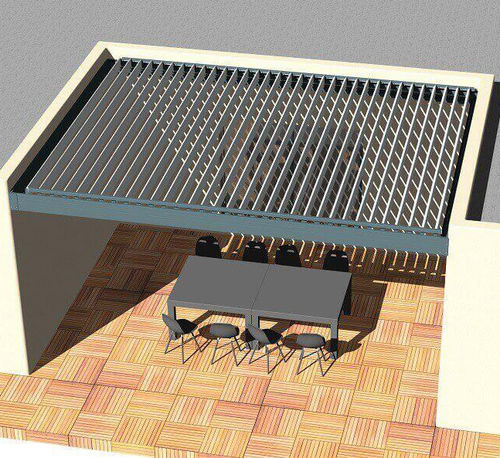 Hängende Pergola - H2 - USINE-ONLINE - extrudiertes Aluminium / mit orientierbaren Lamellen / mit Sonnenschutzlamellen