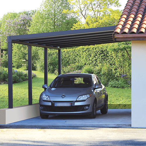Maßgefertigter Carport - 515 - USINE-ONLINE - mit integrierter Beleuchtung / mit Dach aus Sandwichpaneelen / Aluminium