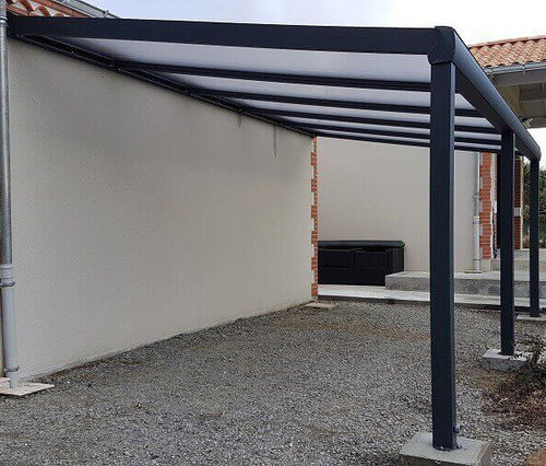 Maßgefertigter Carport - 1725 - USINE-ONLINE - mit integrierter Beleuchtung / mit Dach aus Sandwichpaneelen / mit Solarpaneel