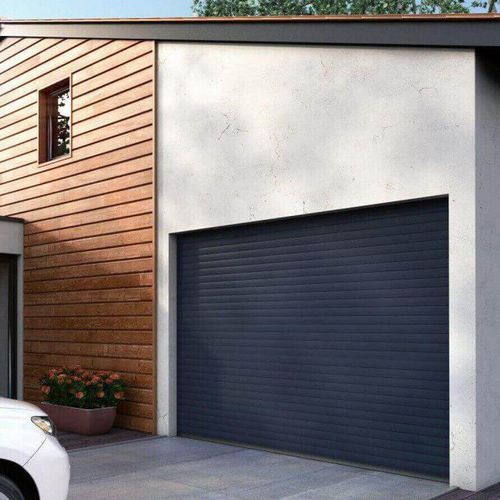 Garagentor / thermolackiertes Aluminium - Moteur CHERUBINI - USINE-ONLINE - Lamellen / Roll / Polyurethanschaum