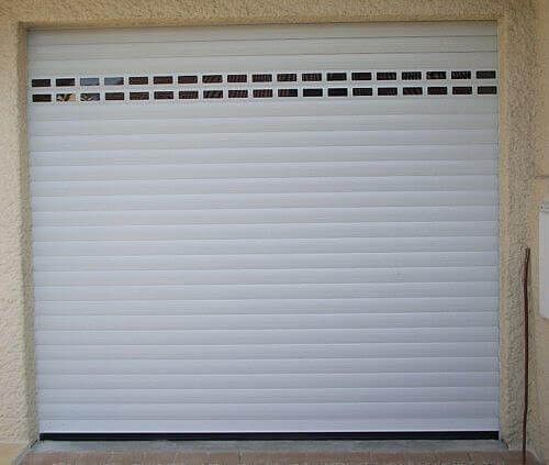 Garagentor / thermolackiertes Aluminium - Moteur SOMFY - USINE-ONLINE - Lamellen / Roll / Polyurethanschaum