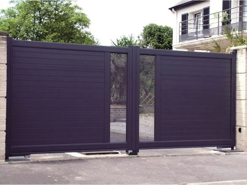 Einflügeliges Tor - Mélène  - USINE-ONLINE - Aluminium / Lamellen / motorisiert