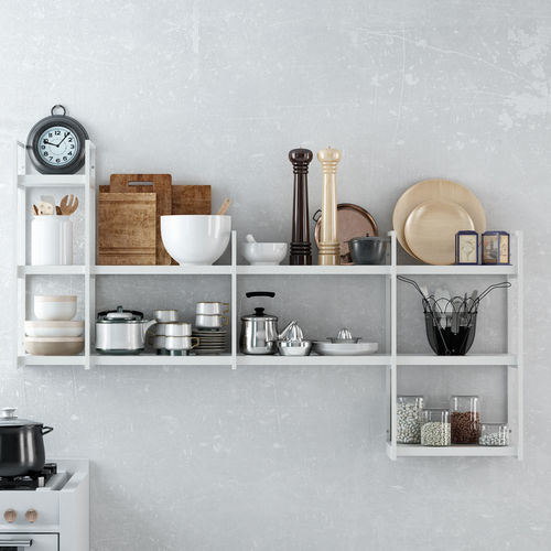 Wandmontiertes Regal - SIX MINi - OLUT - modern / Holz / Metall