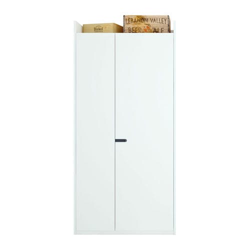 Moderner Kleiderschrank - OLUT - Holz / mit Schwingtür / weiß