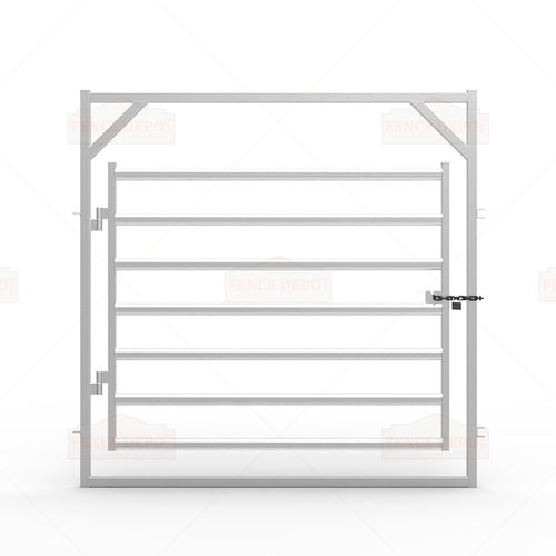 Einflügeliges Tor - FDF209001 - Fence Depot - rechts / galvanisiertem Stahl / mit Stangen