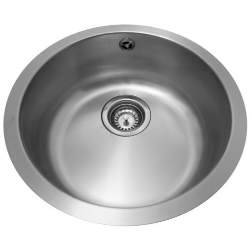 Einbauwaschbecken - Clean - LOGGERE - gebürsteter Edelstahl / Hochglanz / rund