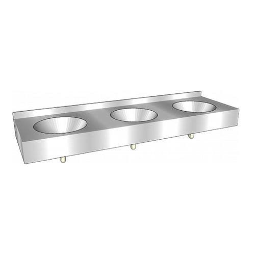Wand-Waschbecken - Comfort O - LOGGERE - gebürsteter Edelstahl / Mehrfach / rechteckig