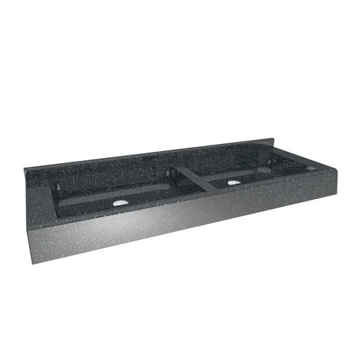 Wand-Waschbecken - Akzept - LOGGERE - Polymerbeton / individuell gestaltbar / doppelt