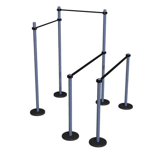 Mehrfach-Klimmzugstange - MB 7.60/9 UNEVEN  - Streetbarbell - Stahl / für Außenbereich / für Sportparcours