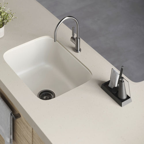 Verkleidungs-Dekorplatte - Natural White - Durasein - für Innenausbau / Mineralwerkstoff / farbig