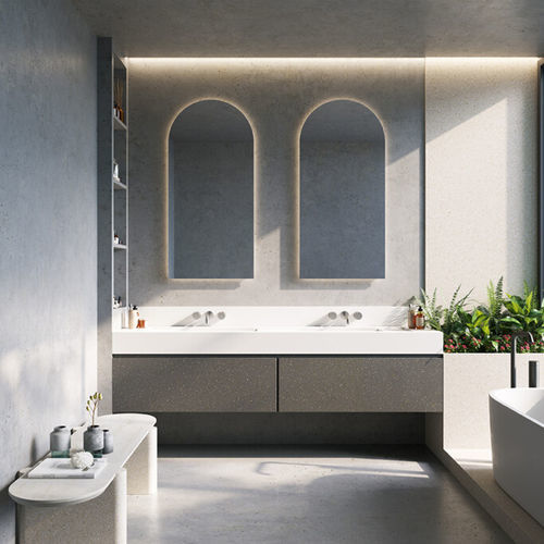 Verkleidungs-Dekorplatte - Bellingham Grey - Durasein - für Innenausbau / Mineralwerkstoff / texturiert