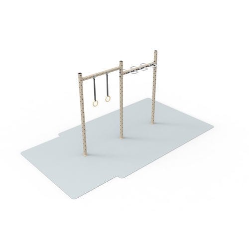 Doppelter Klimmzugstange - Pull station - ROBUST - galvanisiertem Stahl / Kordel / für Außenbereich