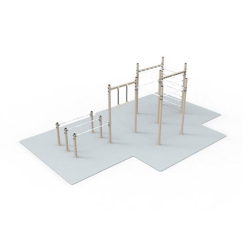 Mehrfach-Klimmzugstange - Ring & bars - ROBUST - galvanisiertem Stahl / Stahl / für Außenbereich