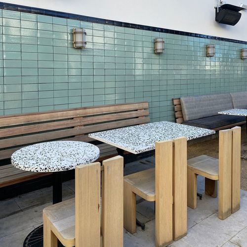 Terrazzo-Tischplatte - RIVI - concrete collaborative - Terrazzo / rund / quadratisch