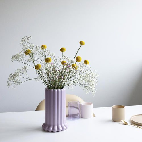 Moderne Vase - Tubular  - DESIGN LETTERS ApS - Porzellan / Tisch / weiß