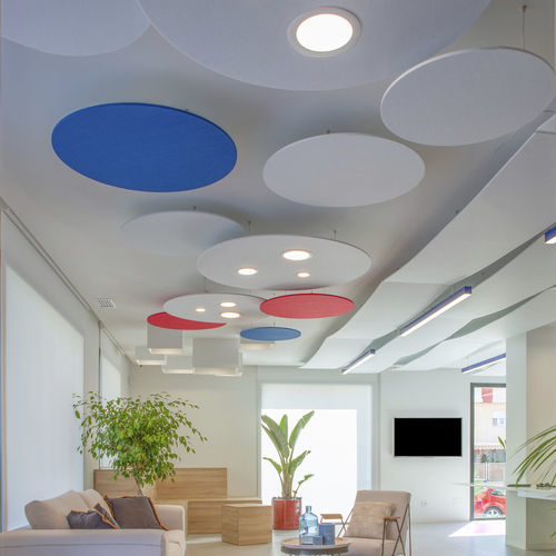 Akustikplatte für Decke - Cloud - ECOcero - hängend / PET / rechteckig