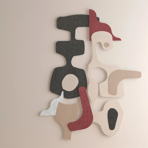 Akustik-Wandpaneel - Quibble - ECOcero - Recyclingkunststoff / beige / grau