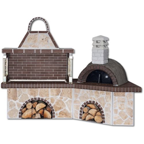 Holz-Gartengrill - 0209 - Sxistolithos - freistehend / Ton / Metall
