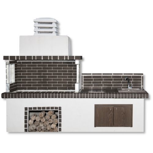 Holz-Gartengrill - 03091 - Sxistolithos - freistehend / Ton / Metall