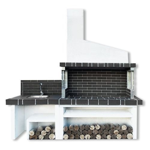 Holz-Gartengrill - 03098 - Sxistolithos - freistehend / Ton / Metall