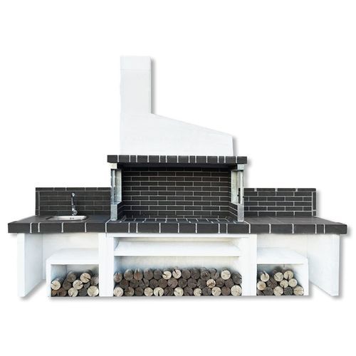Holz-Gartengrill - 03097 - Sxistolithos - freistehend / Ton / Metall
