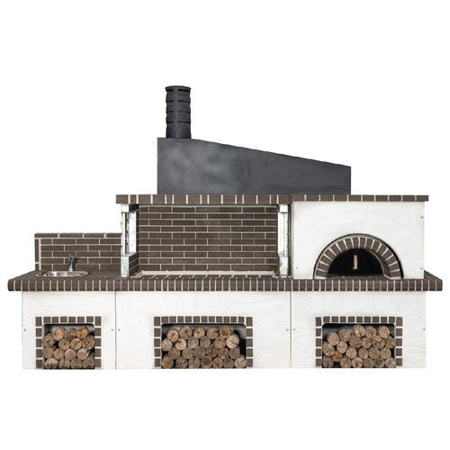 Holz-Gartengrill - 03095 - Sxistolithos - freistehend / Ton / Metall