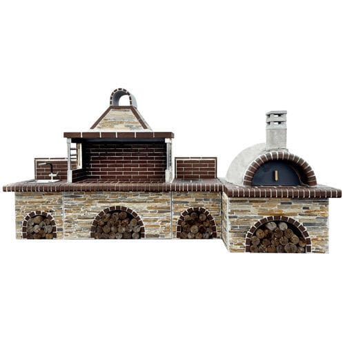 Holz-Gartengrill - 04000 - Sxistolithos - freistehend / Ton / Metall