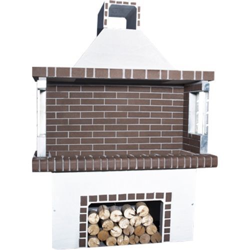 Holz-Gartengrill - 0102 - Sxistolithos - freistehend / Ton / Metall