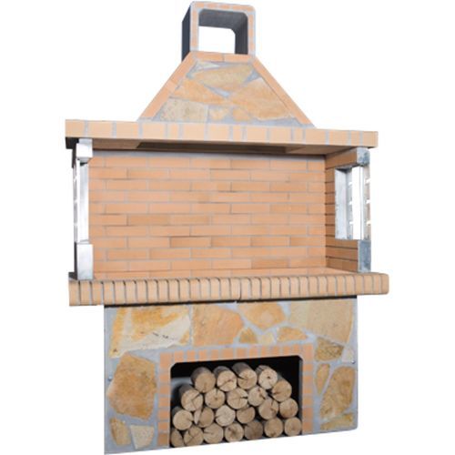 Holz-Gartengrill - 0106 - Sxistolithos - freistehend / Ton / Metall