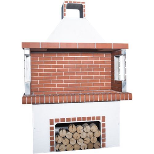 Holz-Gartengrill - 0100 - Sxistolithos - freistehend / Ton / Metall