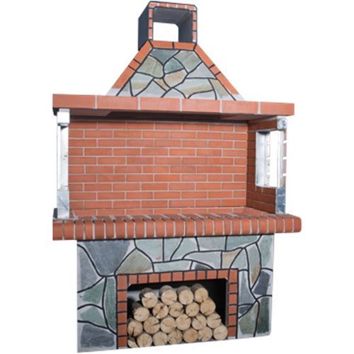 Holz-Gartengrill - 0104 - Sxistolithos - freistehend / Ton / Metall