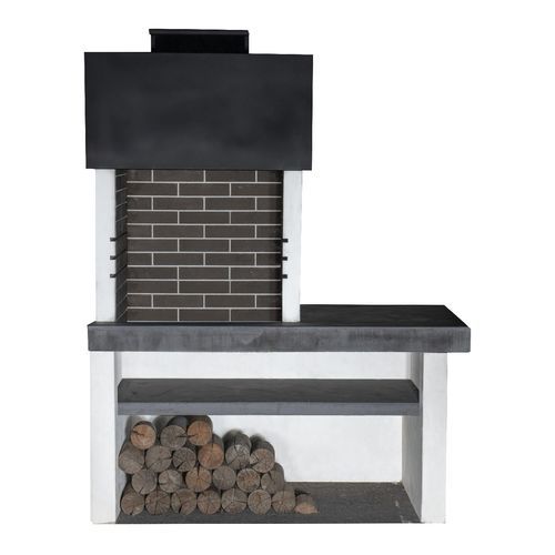 Holz-Gartengrill - 0118 - Sxistolithos - freistehend / Ton / Metall