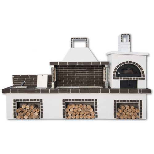Holz-Gartengrill - 03015 - Sxistolithos - festinstalliert / Ton / Metall