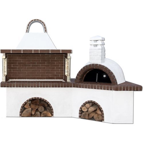 Holz-Gartengrill - 0226 - Sxistolithos - festinstalliert / Ton / Metall