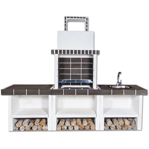 Holz-Gartengrill - 03050 - Sxistolithos - festinstalliert / Ton / Metall