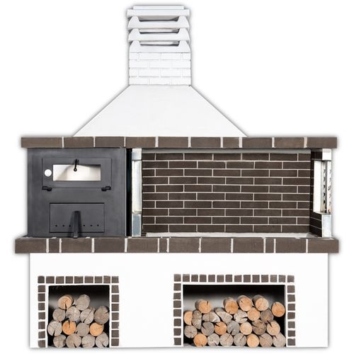 Holz-Gartengrill - 03030 - Sxistolithos - festinstalliert / Ton / Metall