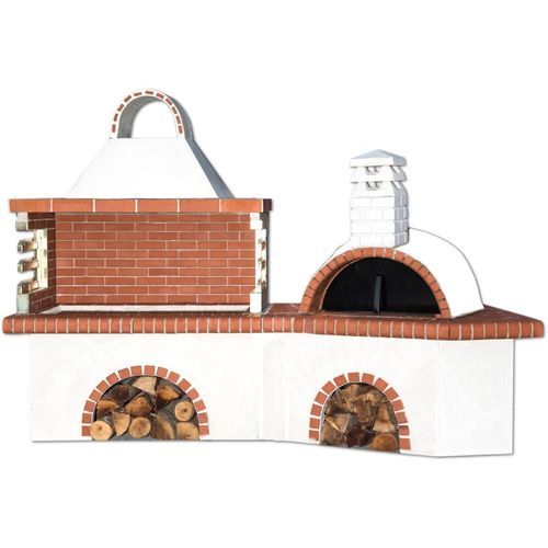 Holz-Gartengrill - 0224 - Sxistolithos - festinstalliert / Ton / Metall