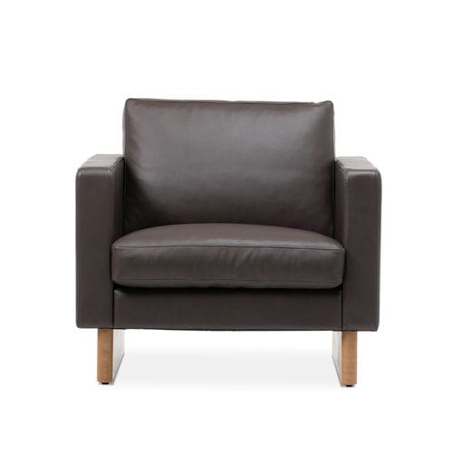 Moderner Sessel - SH88  - BERNSTORFFSMINDE - Stoff / Leder / braun