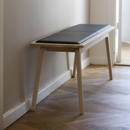 Moderne Bank - Elegance  - BERNSTORFFSMINDE - Esche / Leder / ohne Rückenlehne