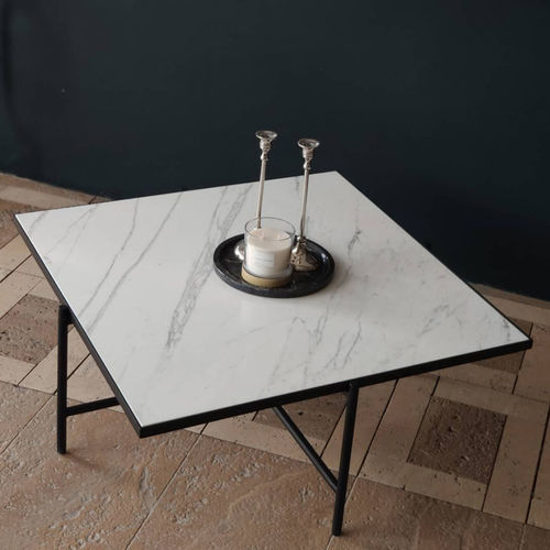 Moderner Couchtisch - CALACATTA  - PASIFIK GRANIT - Marmor / Gestell aus Metall / quadratisch