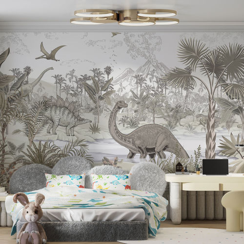 Moderne Tapete - DINOSAFARI - rimura Srl - Glasfaser / Polyester / Vinyl
