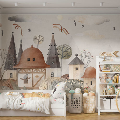 Moderne Tapete - MEDIEVAL VILLAGE - rimura Srl - Glasfaser / Polyester / Vinyl