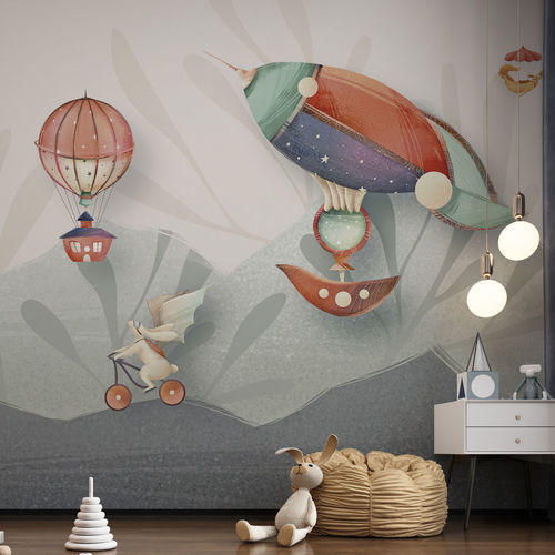 Moderne Tapete - CHASING BALLONS - rimura Srl - Glasfaser / Polyester / Vinyl