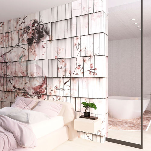Moderne Tapete - GEISHA - rimura Srl - Leinen / Blumenmotiv / Naturmotiv