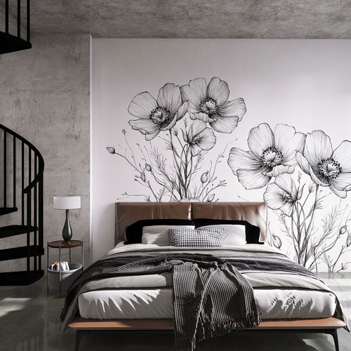 Moderne Tapete - SENZATEMPO - rimura Srl - Leinen / Blumenmotiv / Tapetenoptik