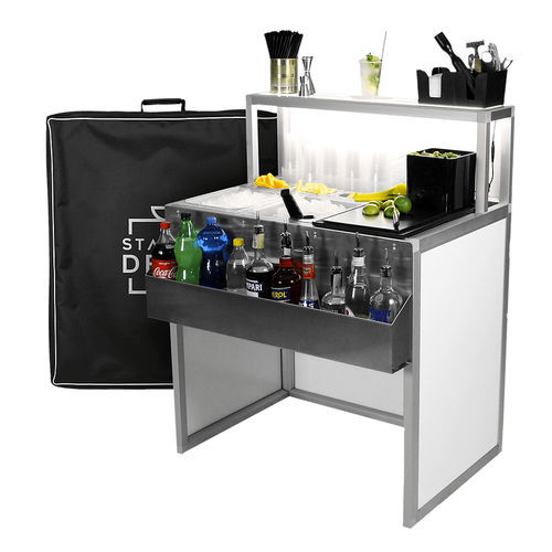 Bartheke - AURA 90 - Omega Station srl - für Cocktails / Aluminium / Edelstahl