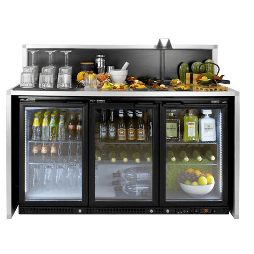 Kühltisch für gewerbliche Einrichtungen / Profi - STANDARD - Omega Station srl - für Bar / mit 3 Türen / ohne Schublade