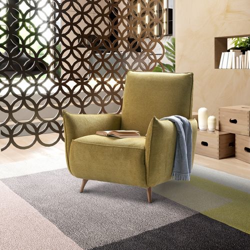 Sessel / skandinavisches Design - Dixie - IL BENESSERE - Stoff / Leder / Holz