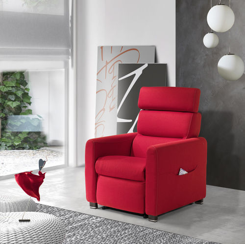 Moderner Relaxsessel - Mila - IL BENESSERE - Leder / Stoff / Holz